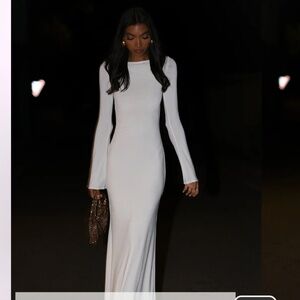 MESHKI white long maxi dress xxxl